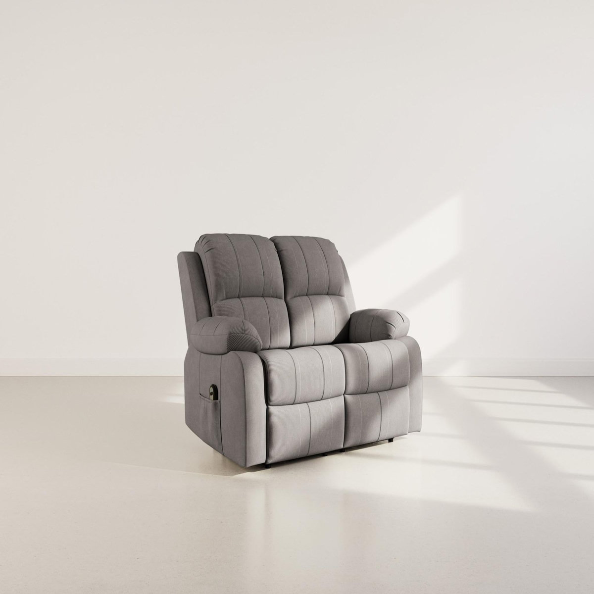 BEST MOBILIER Armand - canapé 2 places relax électrique en velours côtelé