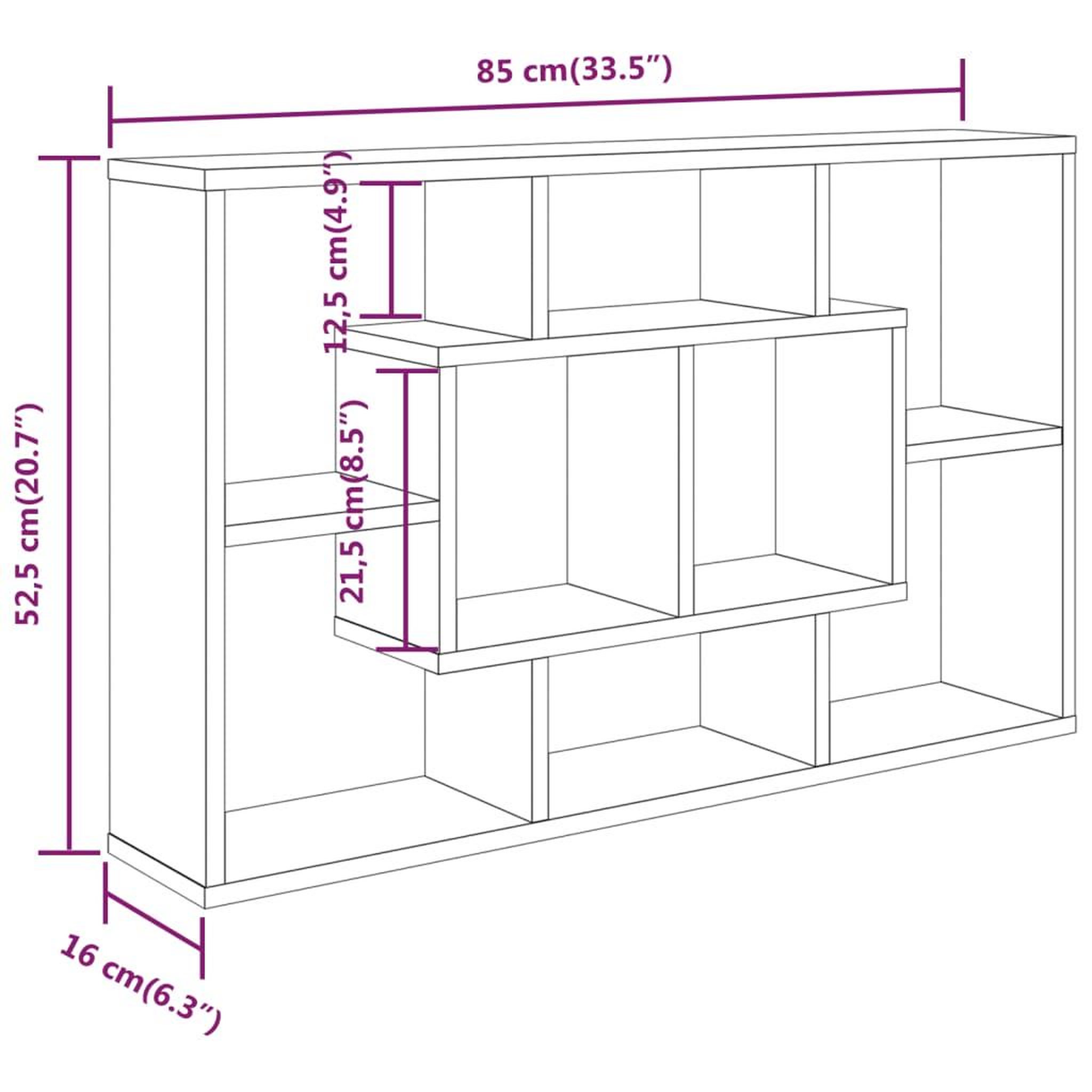 Voir la diapositive 6 : VIDAXL Etagere murale Chene fume 85x16x52,5 cm Bois d'ingenierie