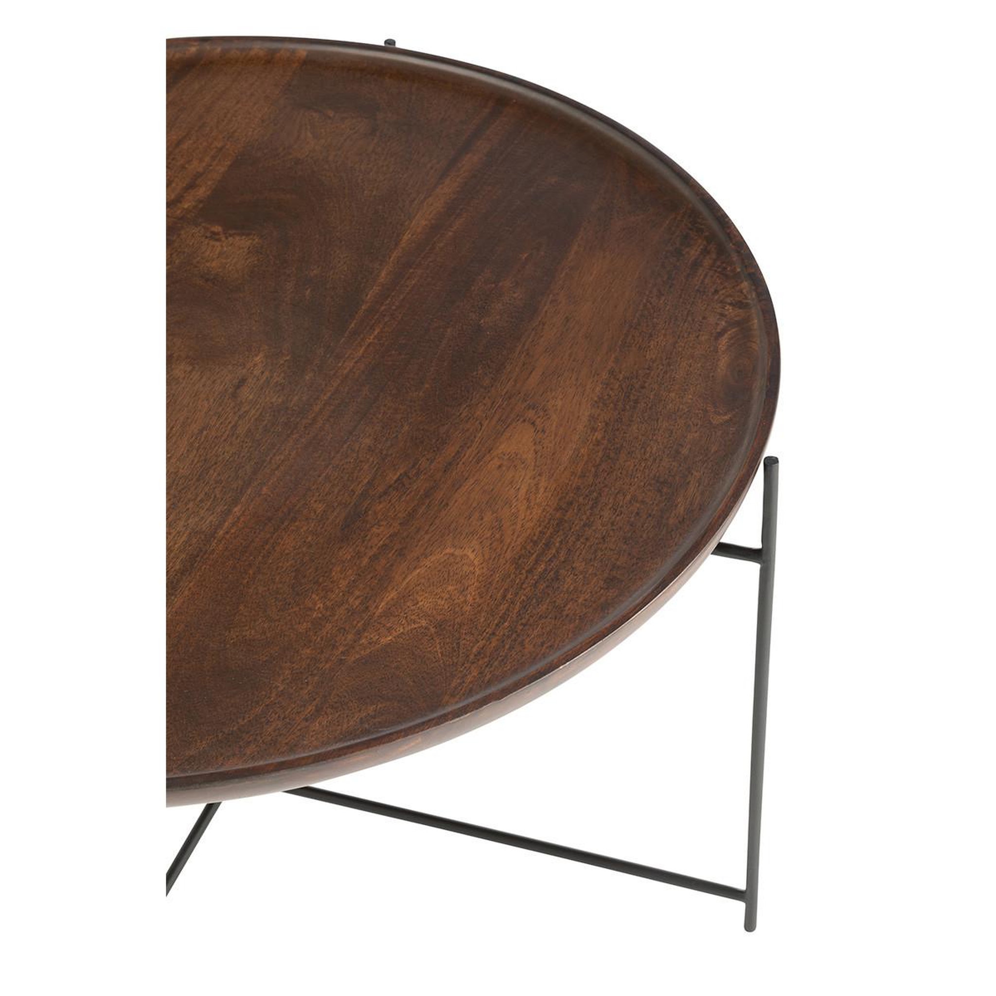 Voir la diapositive 3 : J-LINE Table basse en bois  randy  80cm marron