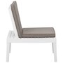 VIDAXL Chaise de salon de jardin avec coussin Plastique Blanc