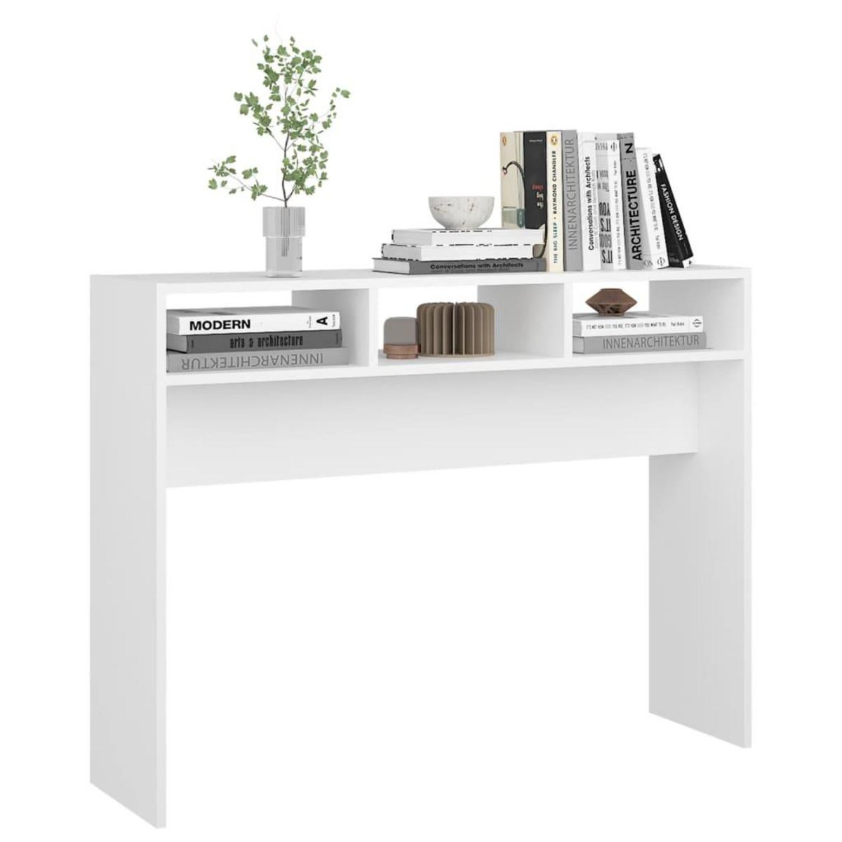 VIDAXL Table console blanc 105x30x80 cm bois d'ingenierie