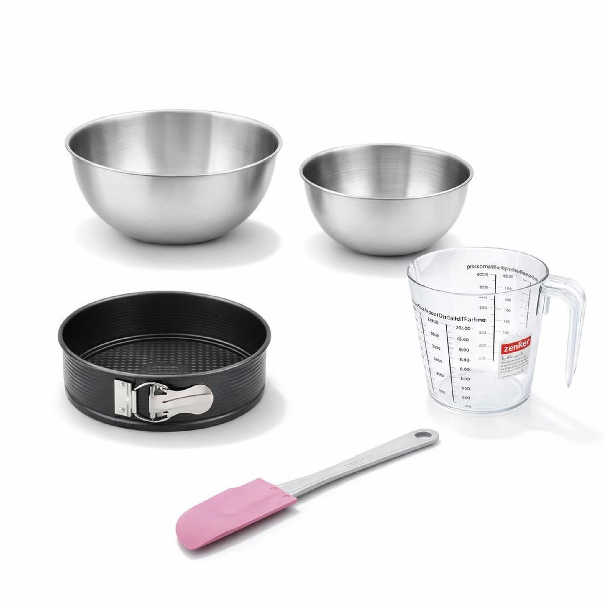 ZENKER Set de 5 ustensiles de pâtisserie moule à manqué bol spatule et verre doseur black metallic black mettallic zenker  black mettallic