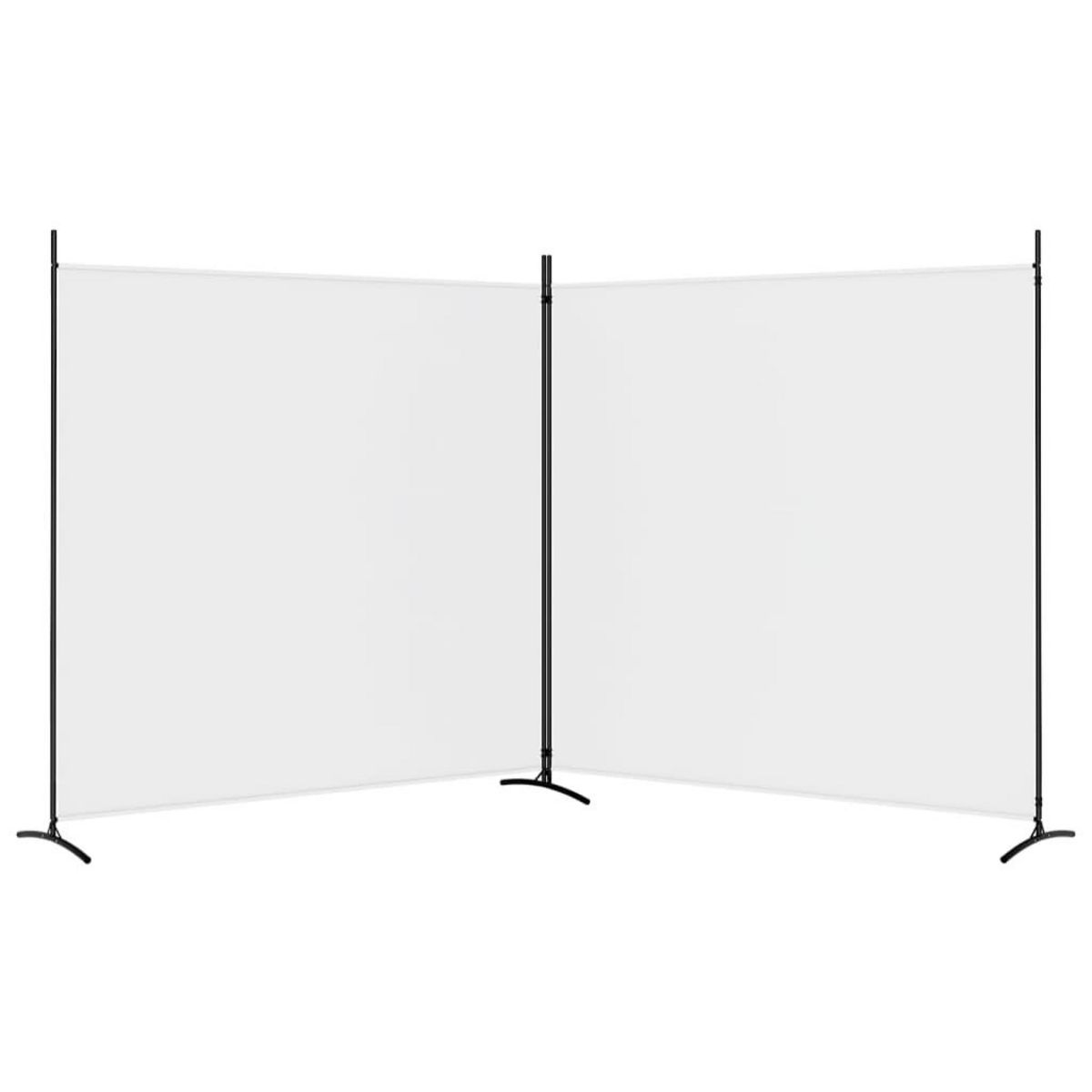 VIDAXL Cloison de separation 2 panneaux Blanc 348x180 cm Tissu