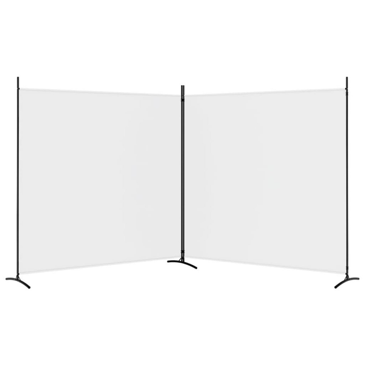 VIDAXL Cloison de separation 2 panneaux Blanc 348x180 cm Tissu