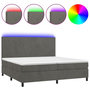 Voir la diapositive 2 : VIDAXL Sommier a lattes de lit avec matelas LED Gris fonce 200x200 cm