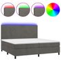 Voir la diapositive 2 : VIDAXL Sommier a lattes de lit avec matelas LED Gris fonce 200x200 cm