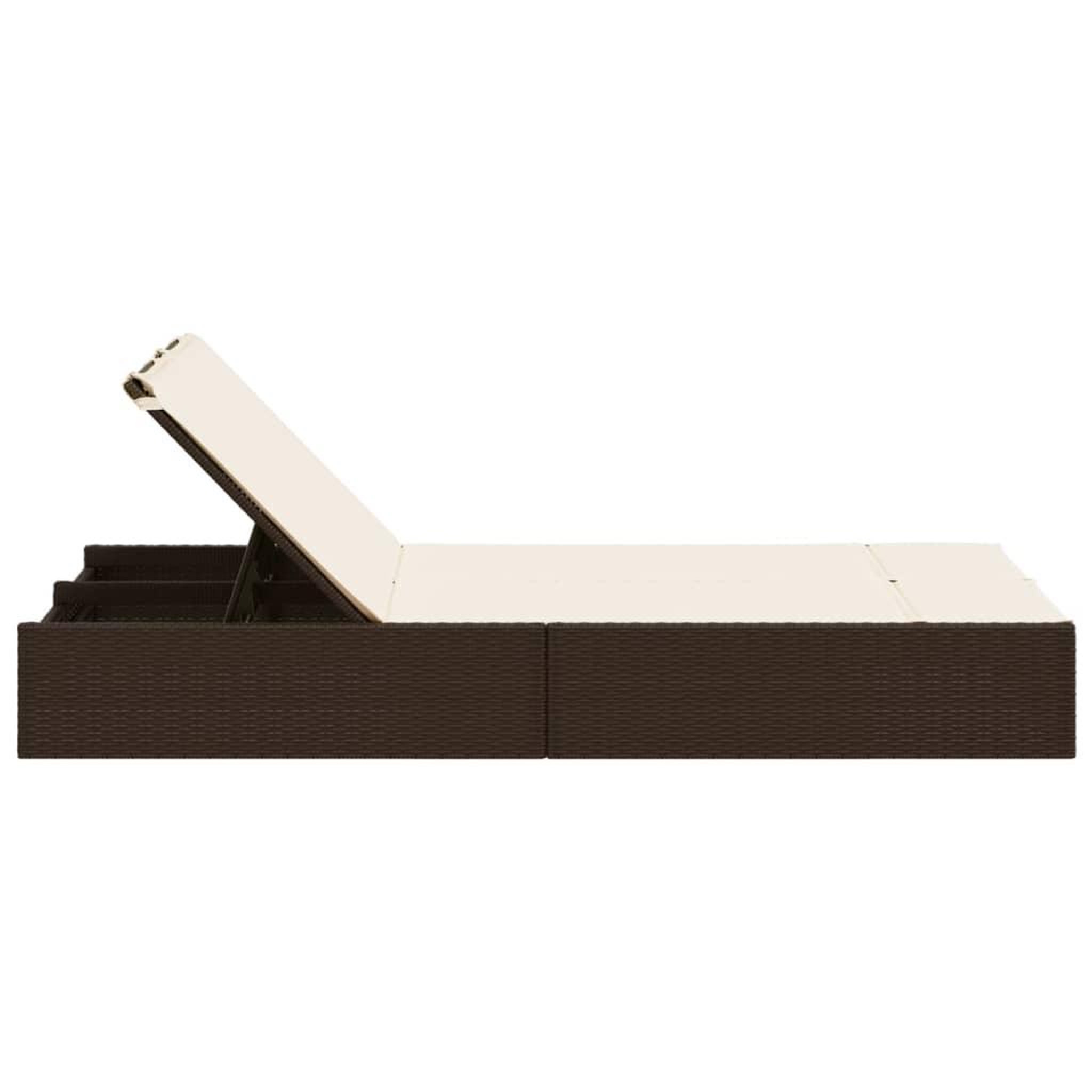 Voir la diapositive 4 : VIDAXL Chaise longue double avec coussins marron resine tressee