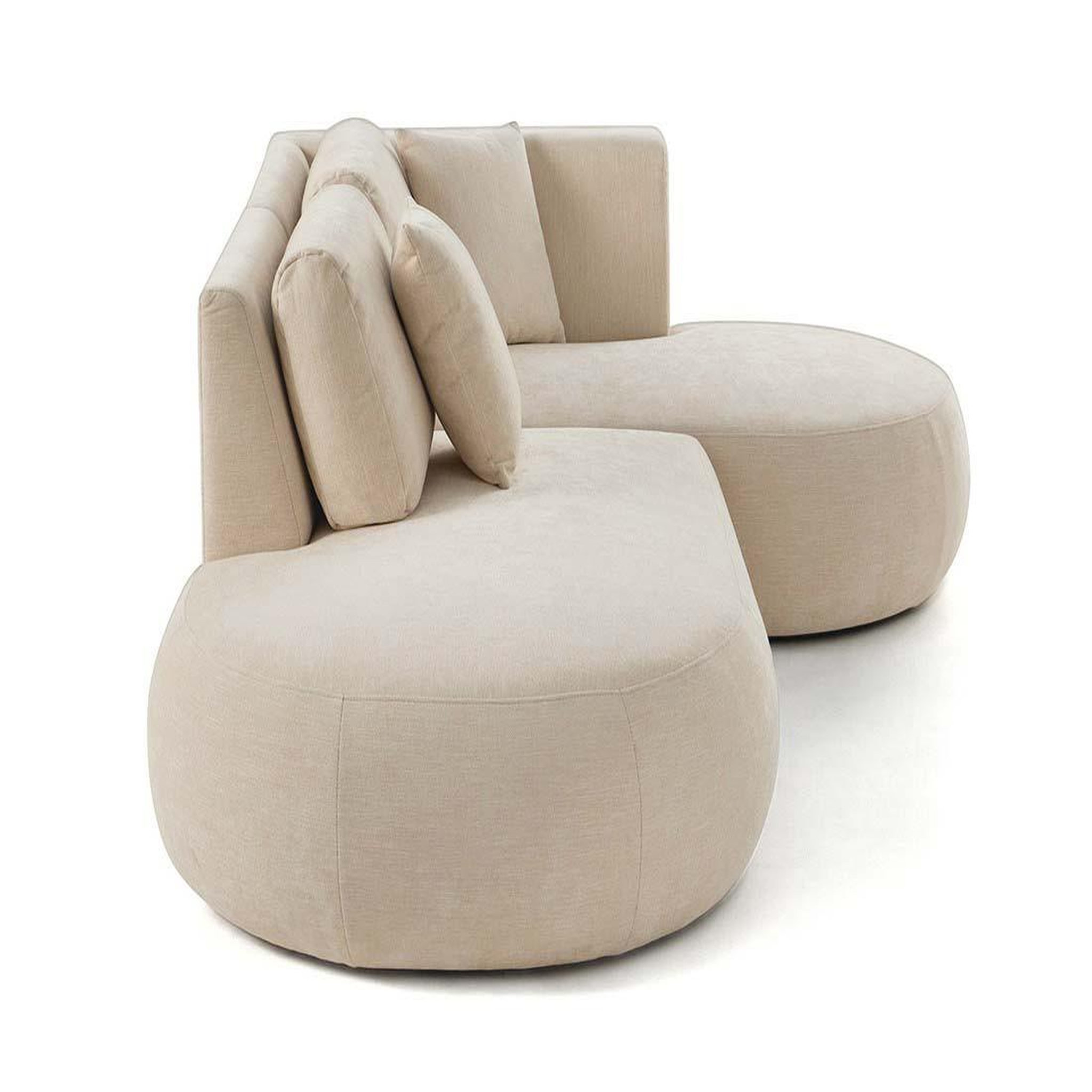 Voir la diapositive 3 : LISA DESIGN Santorini - canapé modulable d'angle droit - 4 places - en tissu texturé