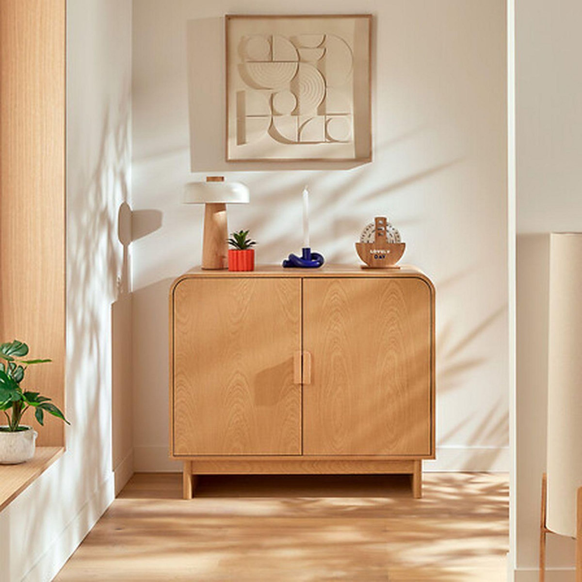 ATMOSPHERA Buffet 2 portes effet bouleau LEE - Beige