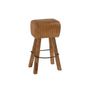 Voir la diapositive 2 : HELLIN Tabouret de bar saut de cheval en bois et cuir - SAMIR