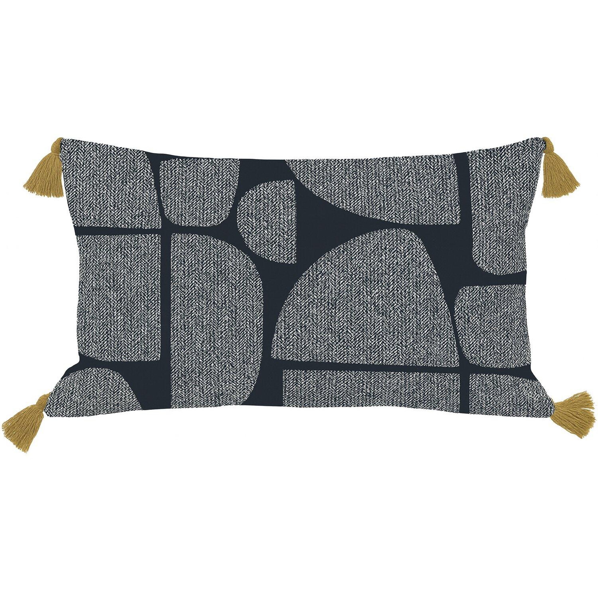 Voir la diapositive 4 : Les Ateliers du Linge Coussin imprimé polycoton nobaly réversible déhoussable