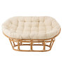 Voir la diapositive 2 : Paris Prix Fauteuil & Coussin en Rotin  Roni  179cm Naturel