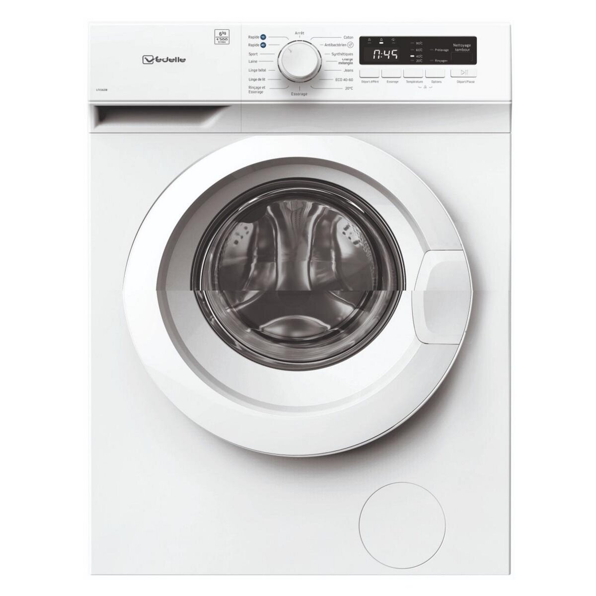 Vedette Lave-linge frontal 6kg 1200 tours/min - LFV362W