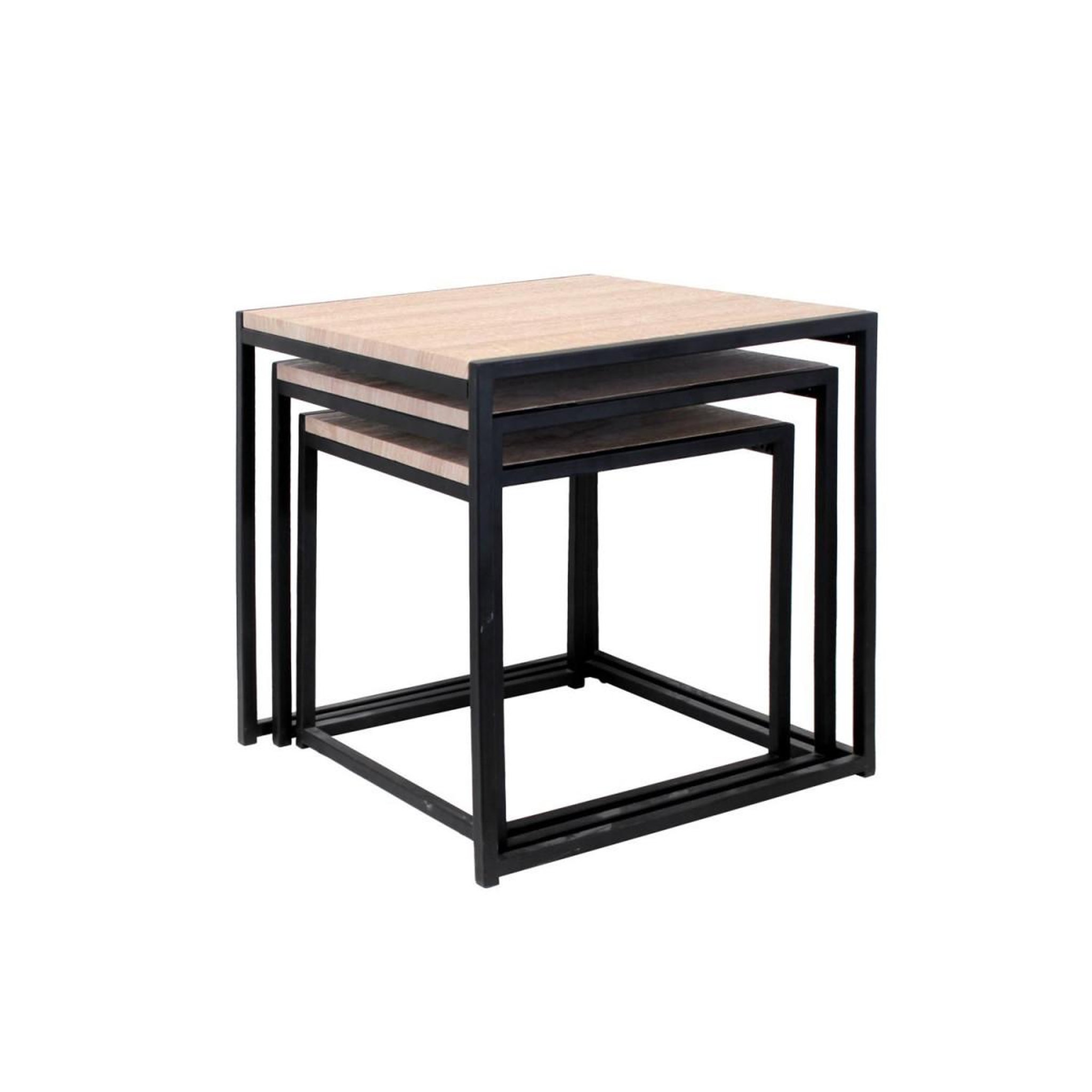 Voir la diapositive 2 : The Home Deco Factory Lot de 3 tables gigognes  origin  45cm noir