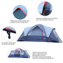 Voir la diapositive 5 : OUTSUNNY Tente de camping familiale 5-6 pers. - grande porte + 3 fenêtres - dim. 4,55L x 2,3l x 1,8H m fibre verre polyester oxford gris