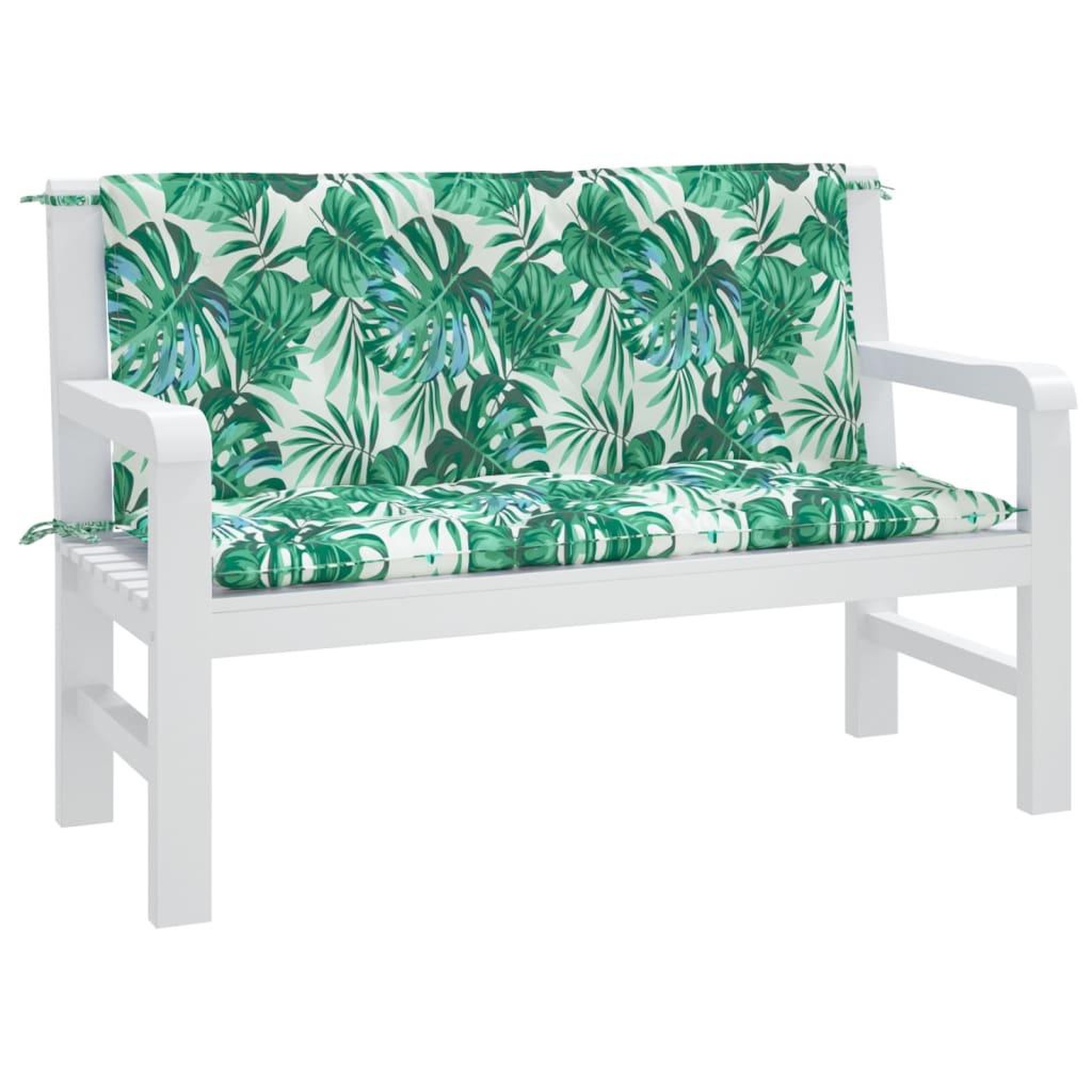 Voir la diapositive 3 : VIDAXL Coussins de banc de jardin lot de 2 motif de feuilles
