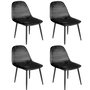 Voir la diapositive 1 : DIVERS Lot de 4 Chaises de table design velours Inoui