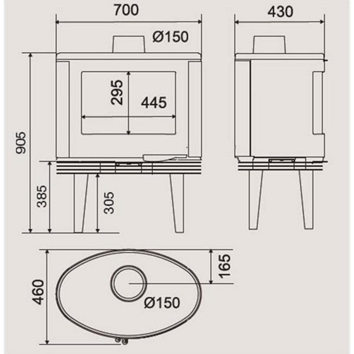 Supra Poêle à bois fonte 10kw noir - kyo