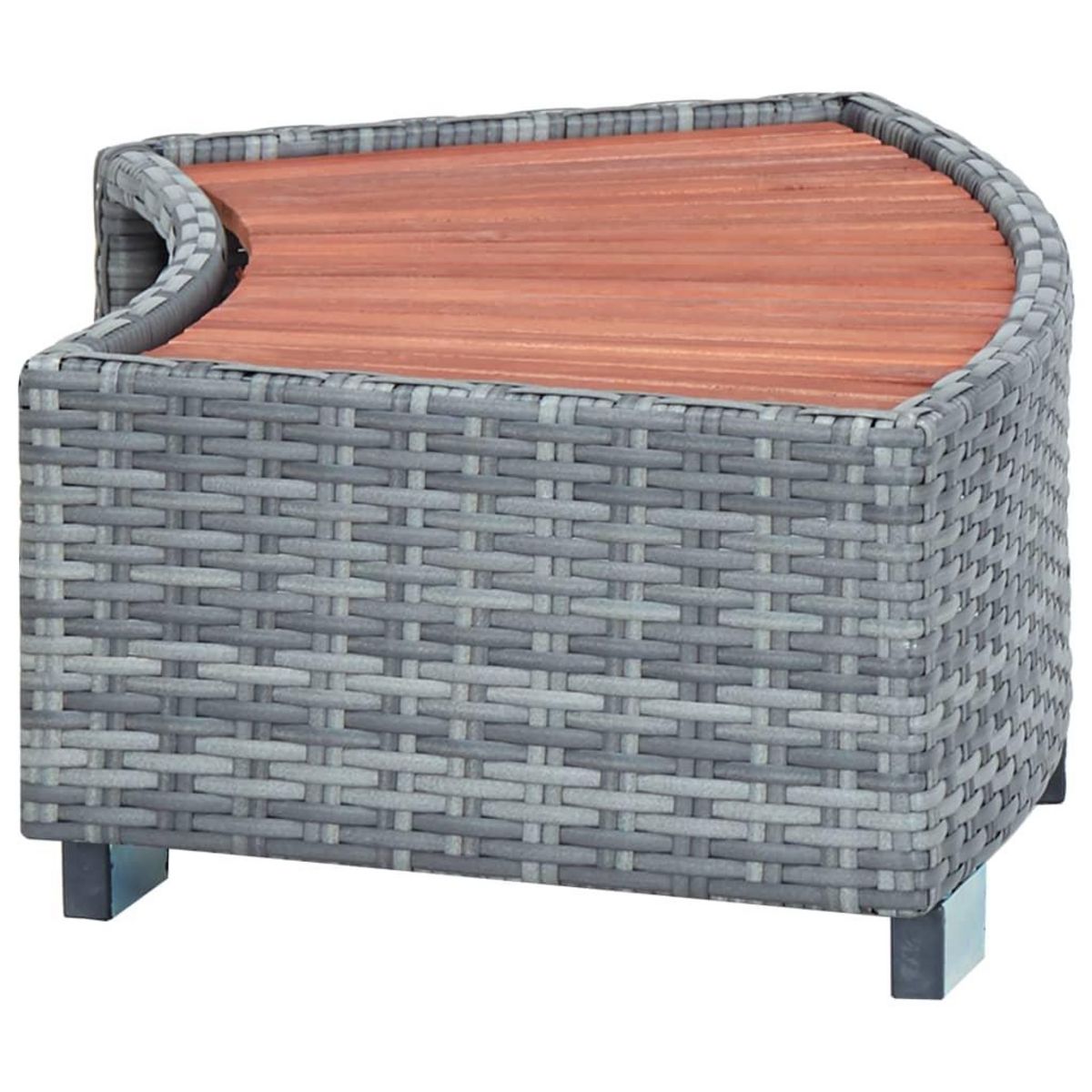 VIDAXL Marche de spa Gris Resine tressee 92 x 45 x 25 cm