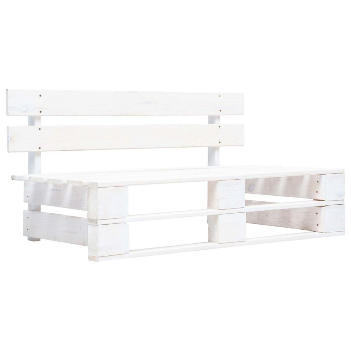VIDAXL Canape central palette de jardin Blanc Bois de pin impregne