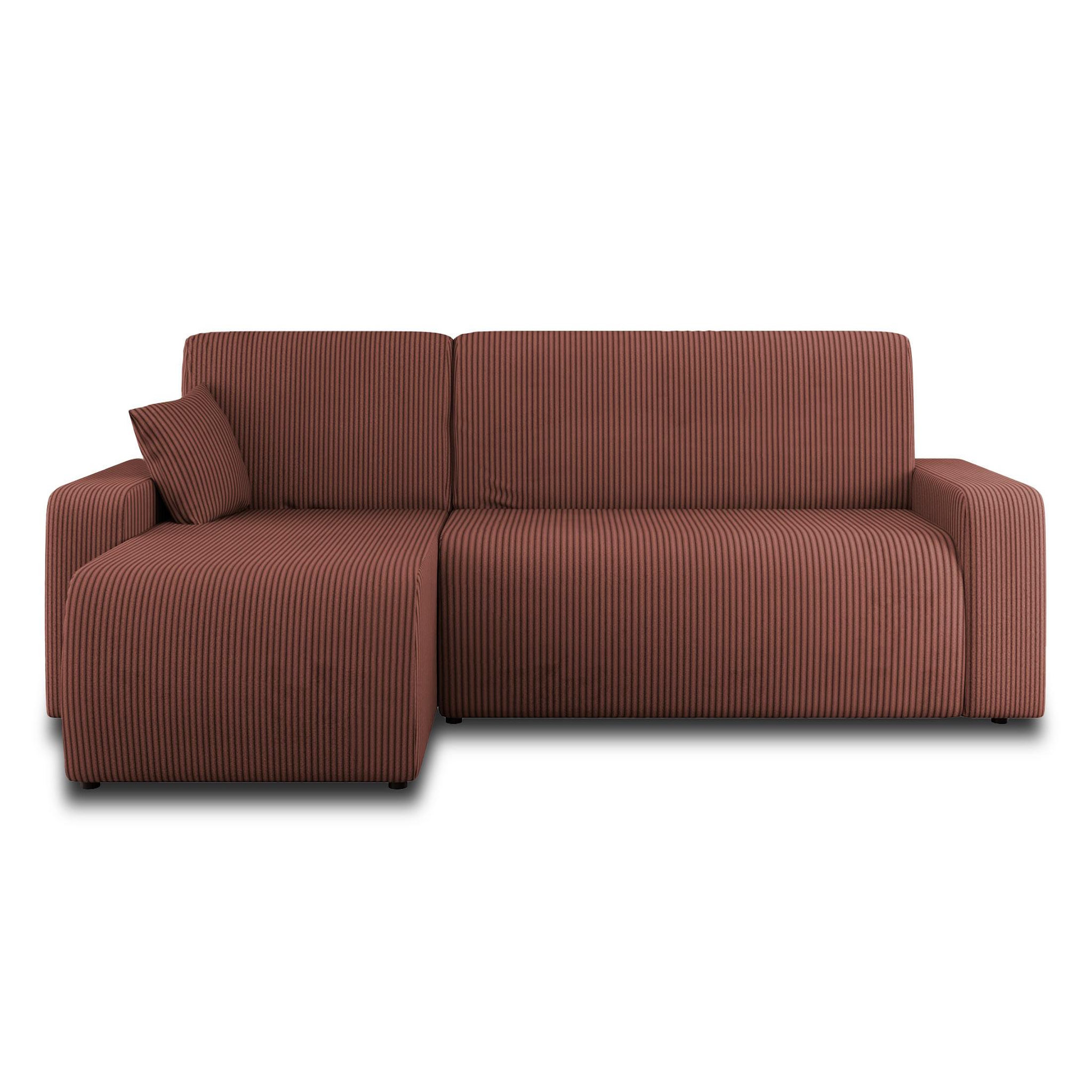 Voir la diapositive 6 : BEST MOBILIER Artemisa - canapé d'angle réversible 4 places - convertible avec coffre - en velours côtelé