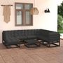 Voir la diapositive 1 : VIDAXL Salon de jardin 8 pcs avec coussins Bois de pin massif