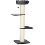 Voir la diapositive 1 : PAWHUT Arbre à chat griffoir sisal naturel 2 plateformes panier observation jeu boule suspendue peluche grise