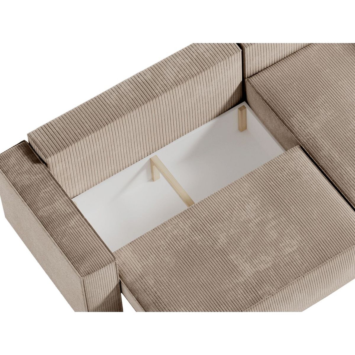 Canapé d'angle convertible réversible 3 places velours côtelé DAPHNE