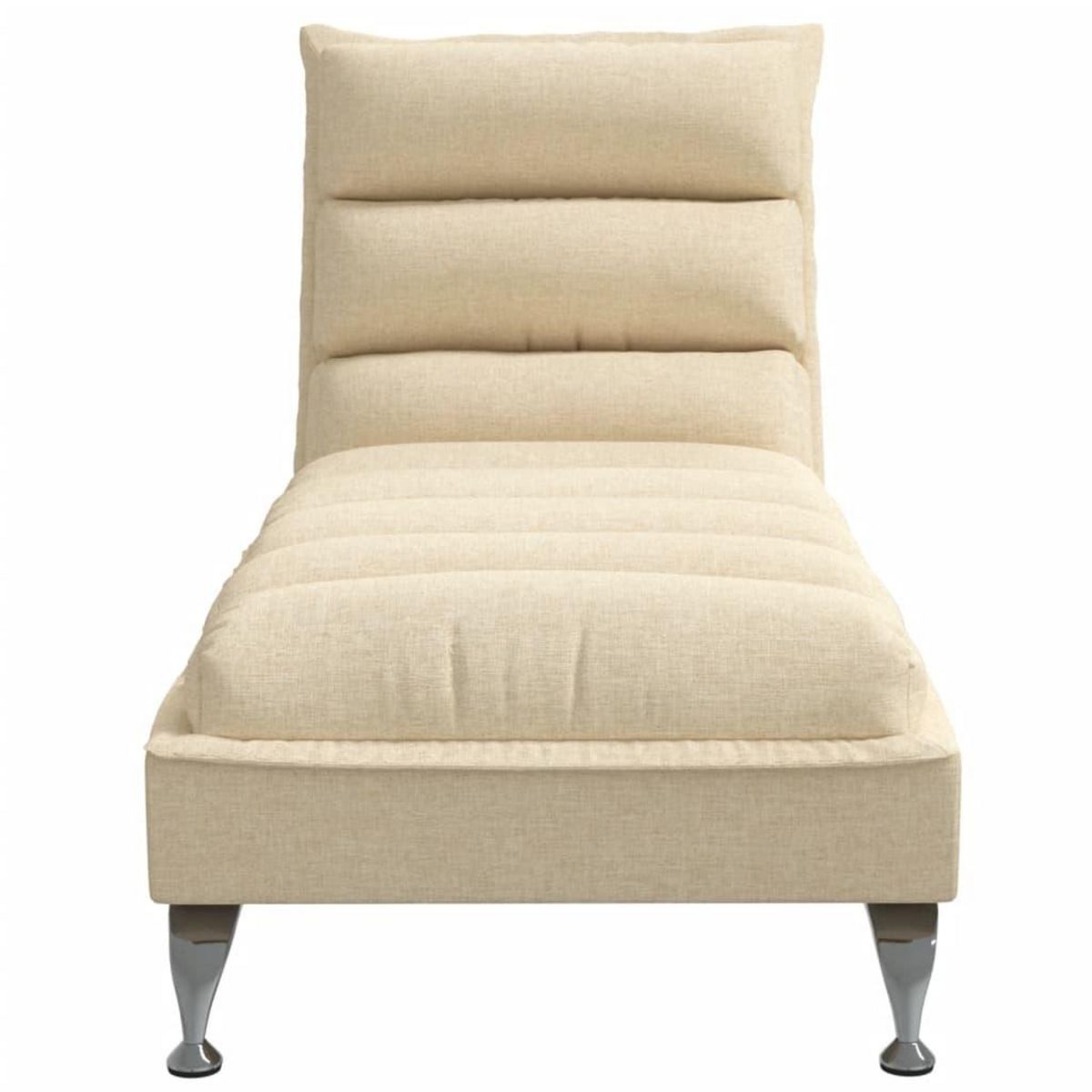 VIDAXL Chaise longue avec coussins creme tissu