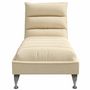 Voir la diapositive 4 : VIDAXL Chaise longue avec coussins creme tissu