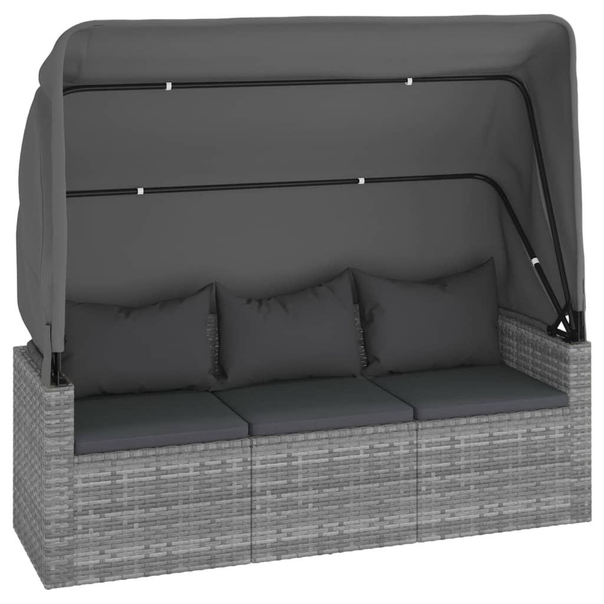 Voir la diapositive 5 : VIDAXL Salon de jardin 4 pcs avec coussins gris resine tressee