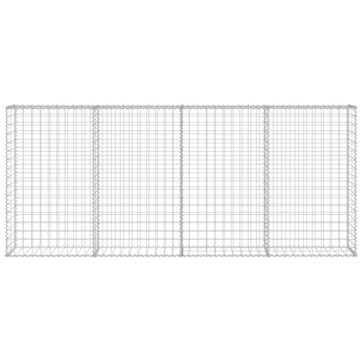 VIDAXL Mur a gabion avec couvercles Acier galvanise 200 x 20 x 85 cm