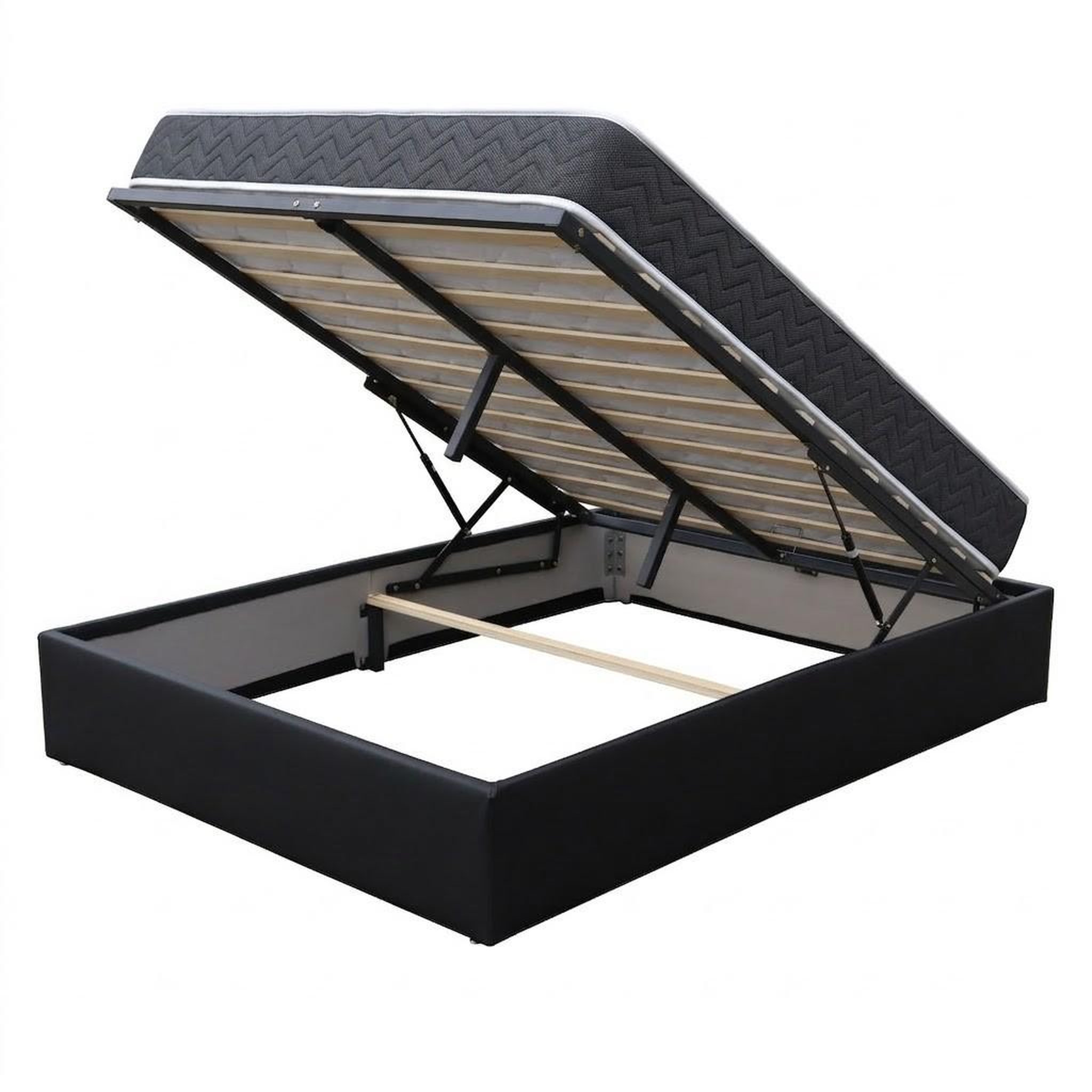 Voir la diapositive 2 : KING OF DREAMS Ensemble Lit Coffre et Matelas  Latex Accueil Moelleux