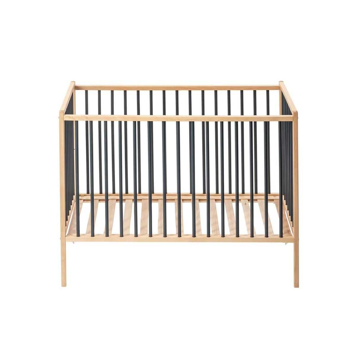COMBELLE Lit pour Enfant REMI 70x140 cm Hybride en Anthracite - Mobilier de Puériculture Artisanale