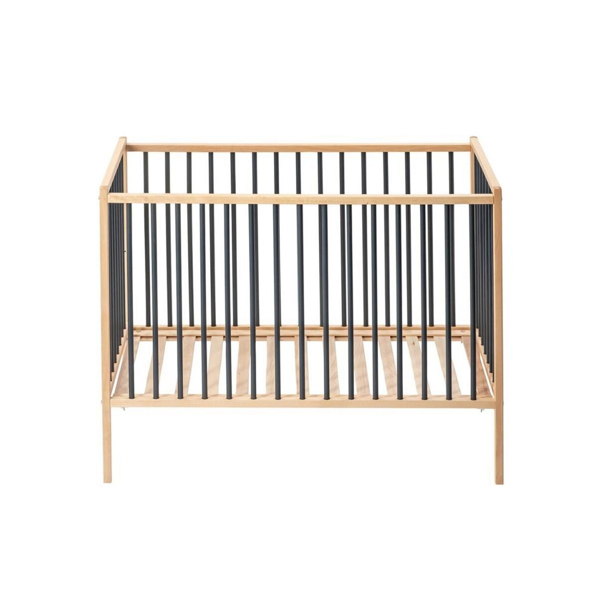 COMBELLE Lit pour Enfant REMI 70x140 cm Hybride en Anthracite - Mobilier de Puériculture Artisanale