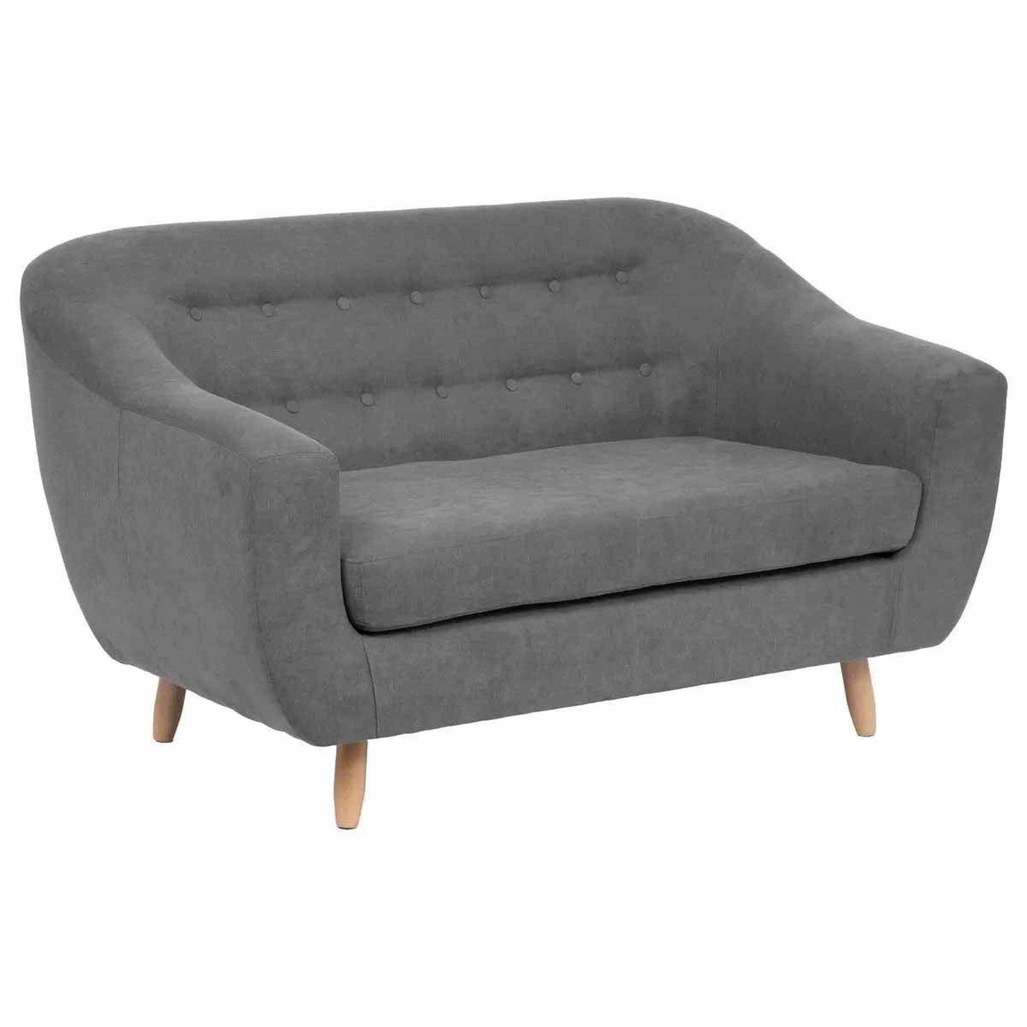 ATMOSPHERA Canapé 2 places design  rétro  150cm gris