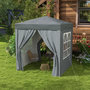 Voir la diapositive 2 : OUTSUNNY Tonnelle de jardin tente pliante barnum pop-up 2 x 2 m 4 parois latérales amovibles 2 fenêtres sac de transport gris