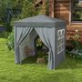 Voir la diapositive 2 : OUTSUNNY Tonnelle de jardin tente pliante barnum pop-up 2 x 2 m 4 parois latérales amovibles 2 fenêtres sac de transport gris