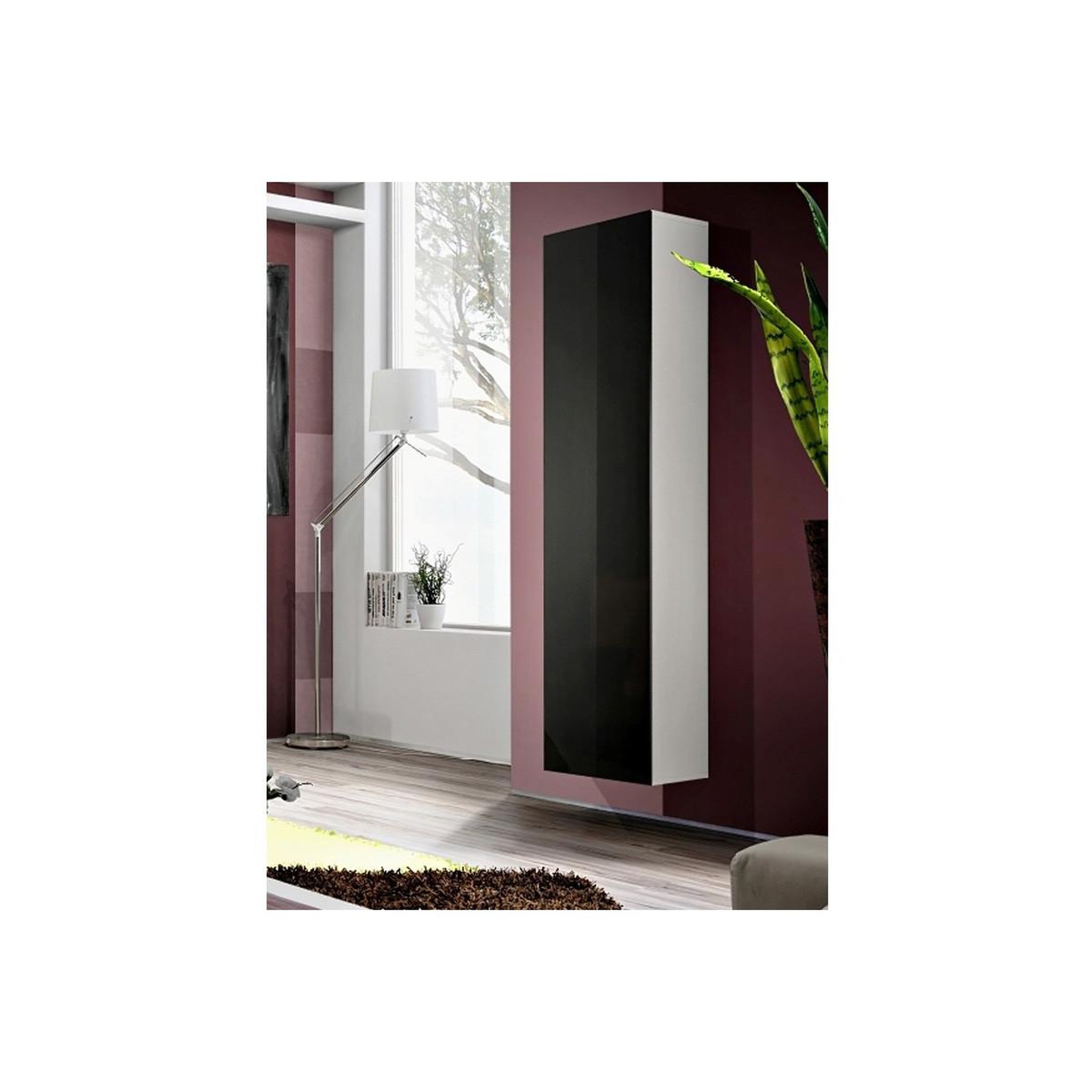 Voir la diapositive 1 : Paris Prix Vitrine murale design  fly a1  170cm noir & blanc