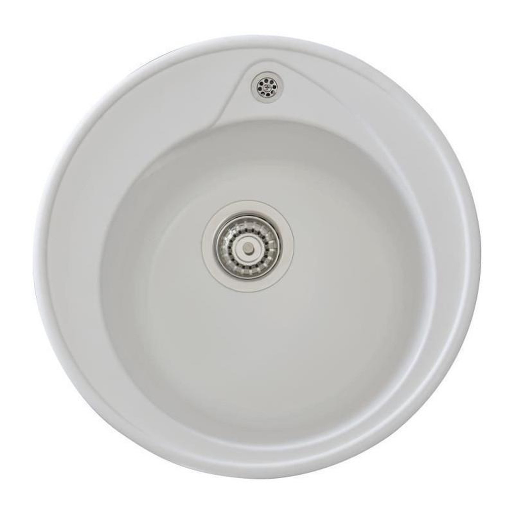 STRADOUR STRADOUR Evier a encastrer RONDA, en SMC BLANC UNI - 17,  1 bac, dim. O 49 cm, vidage manuel