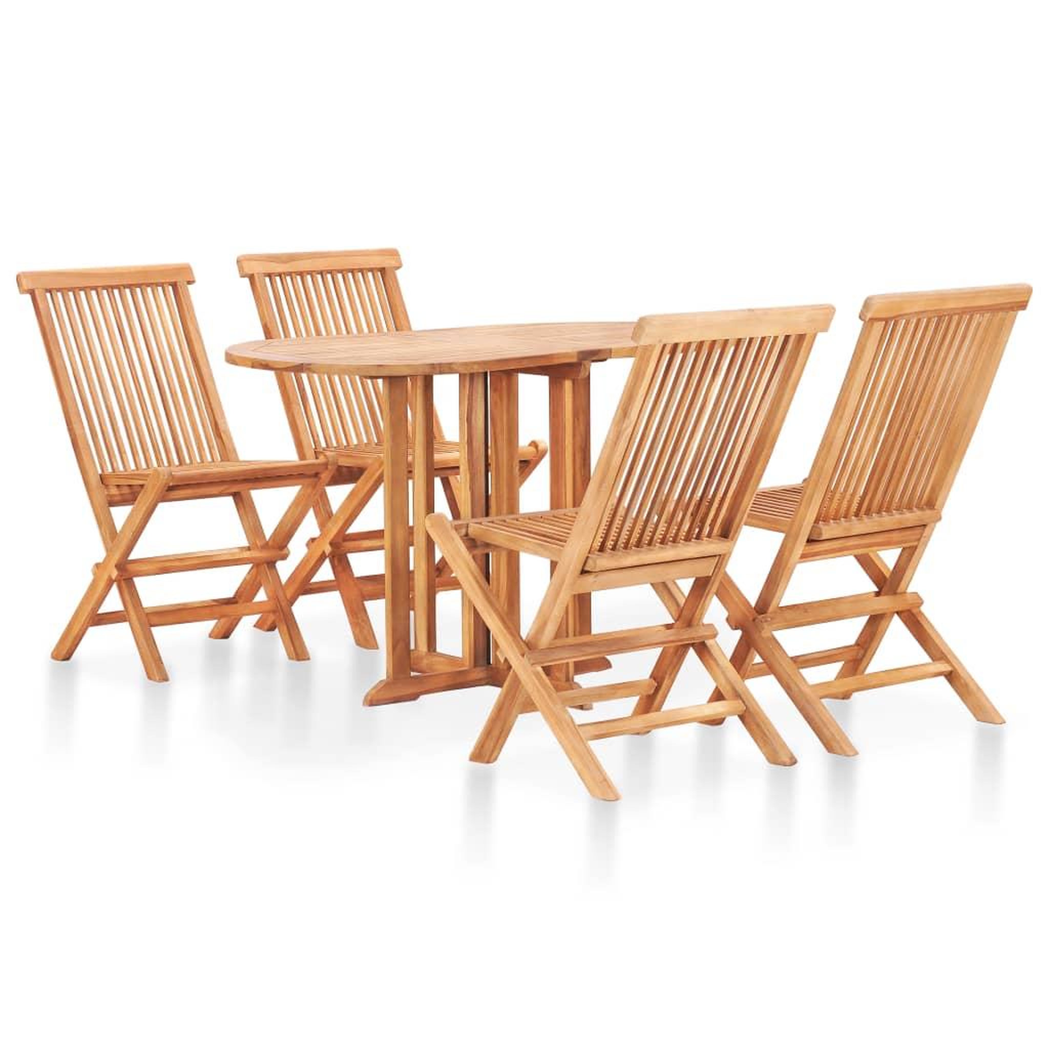 VIDAXL Ensemble a manger d'exterieur pliable 5 pcs bois solide de teck