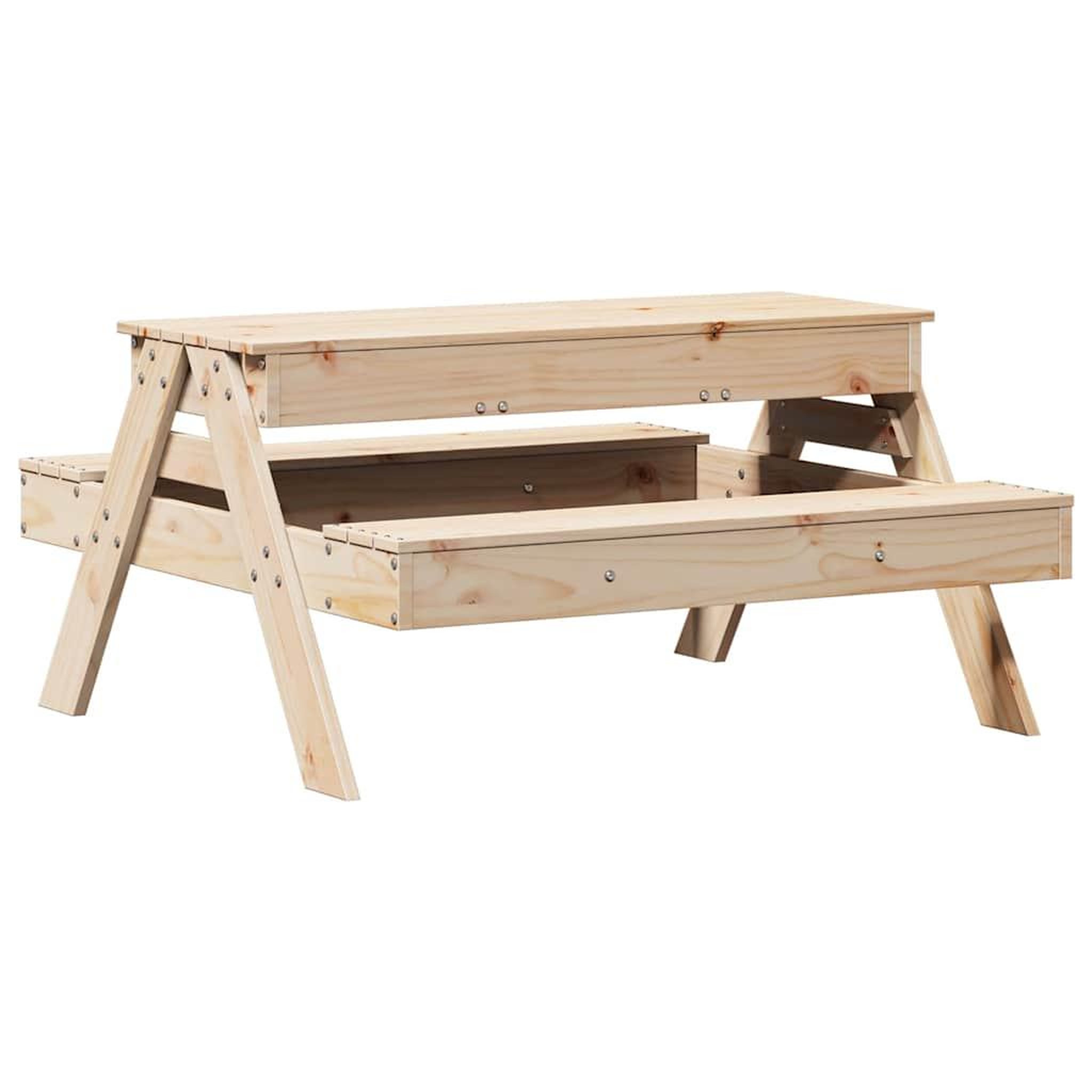 Voir la diapositive 2 : VIDAXL Table de pique-nique avec bac a sable pour enfants pin massif