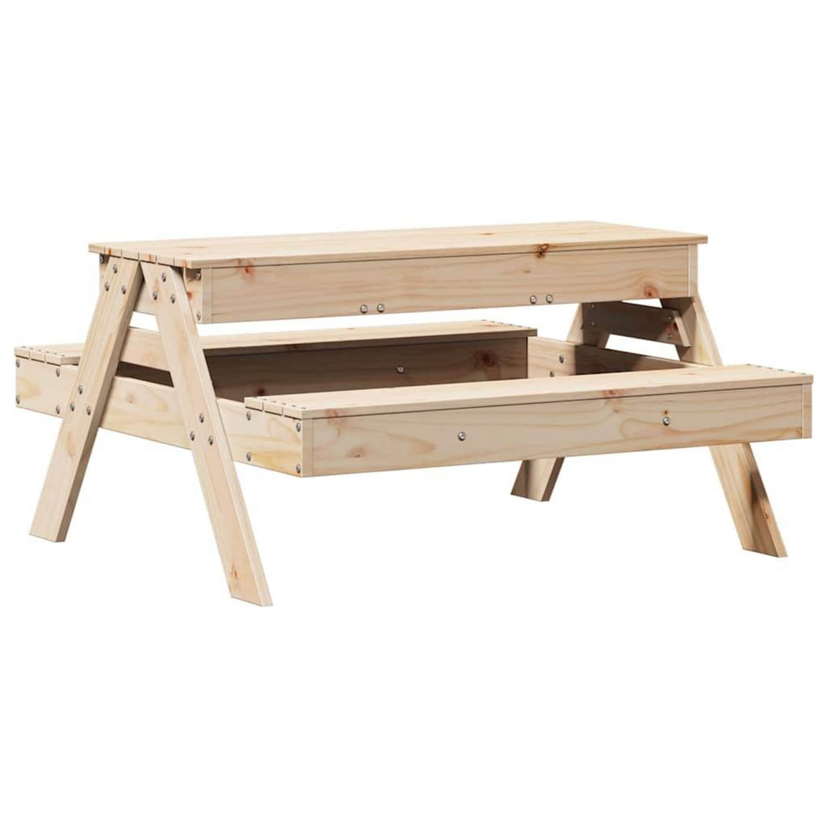 VIDAXL Table de pique-nique avec bac a sable pour enfants pin massif