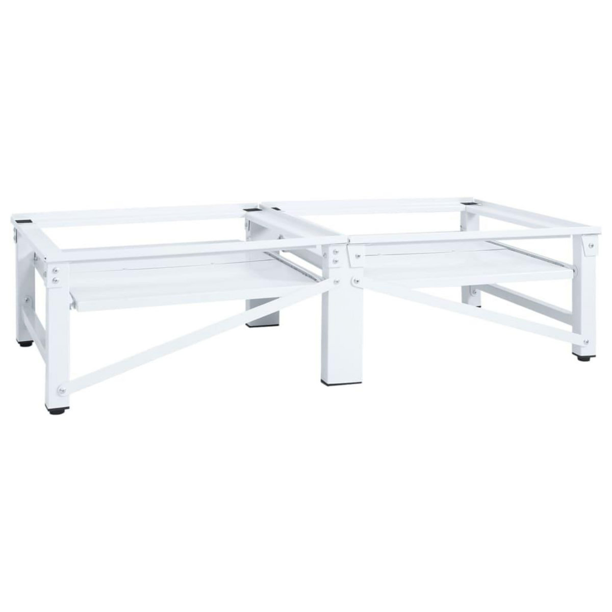 VIDAXL Socle de lave-linge et seche-linge et etagere coulissante Blanc