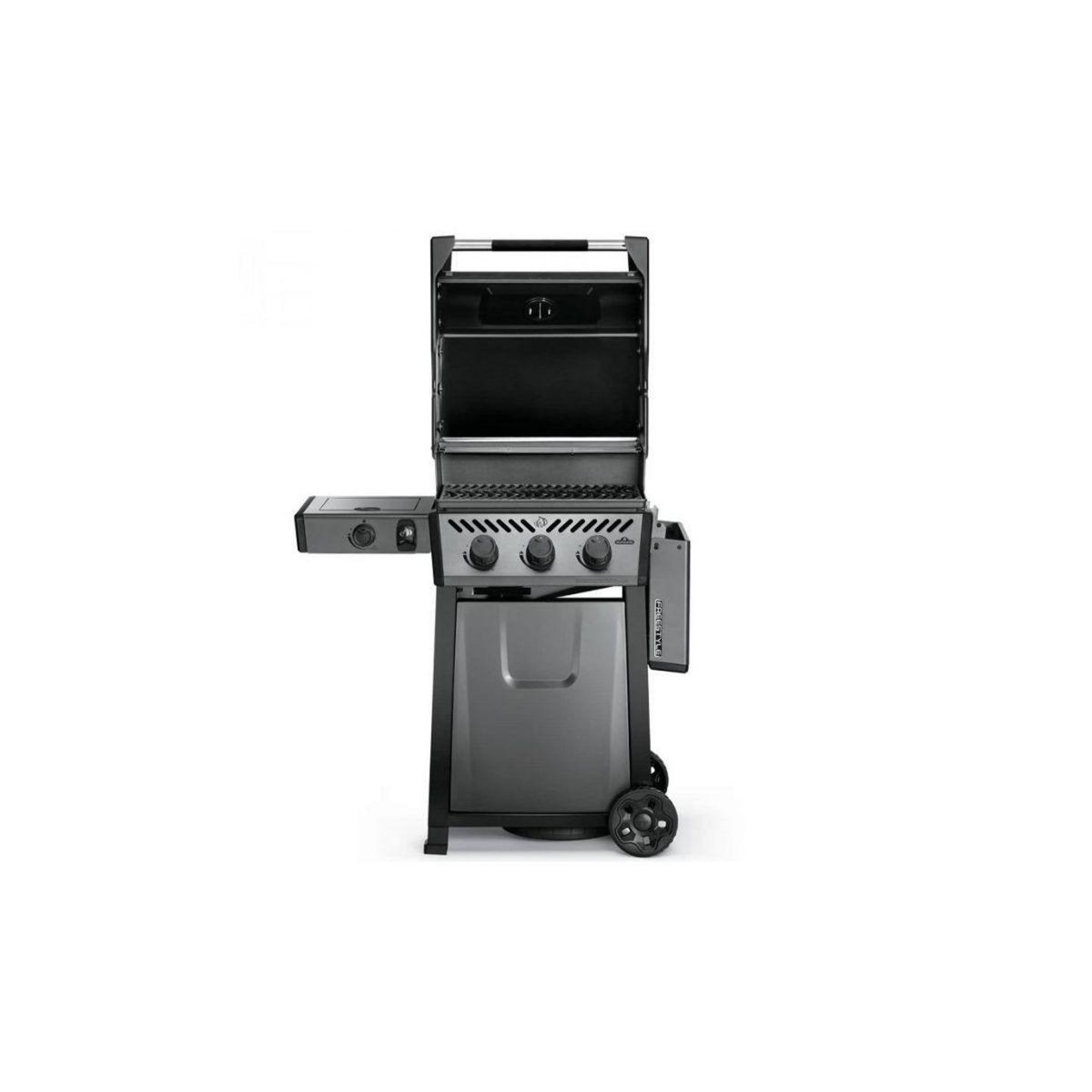 NAPOLEON Barbecue gaz Freestyle 3 bruleurs + 1 rechaud plat sur chariot, 51x45 cm