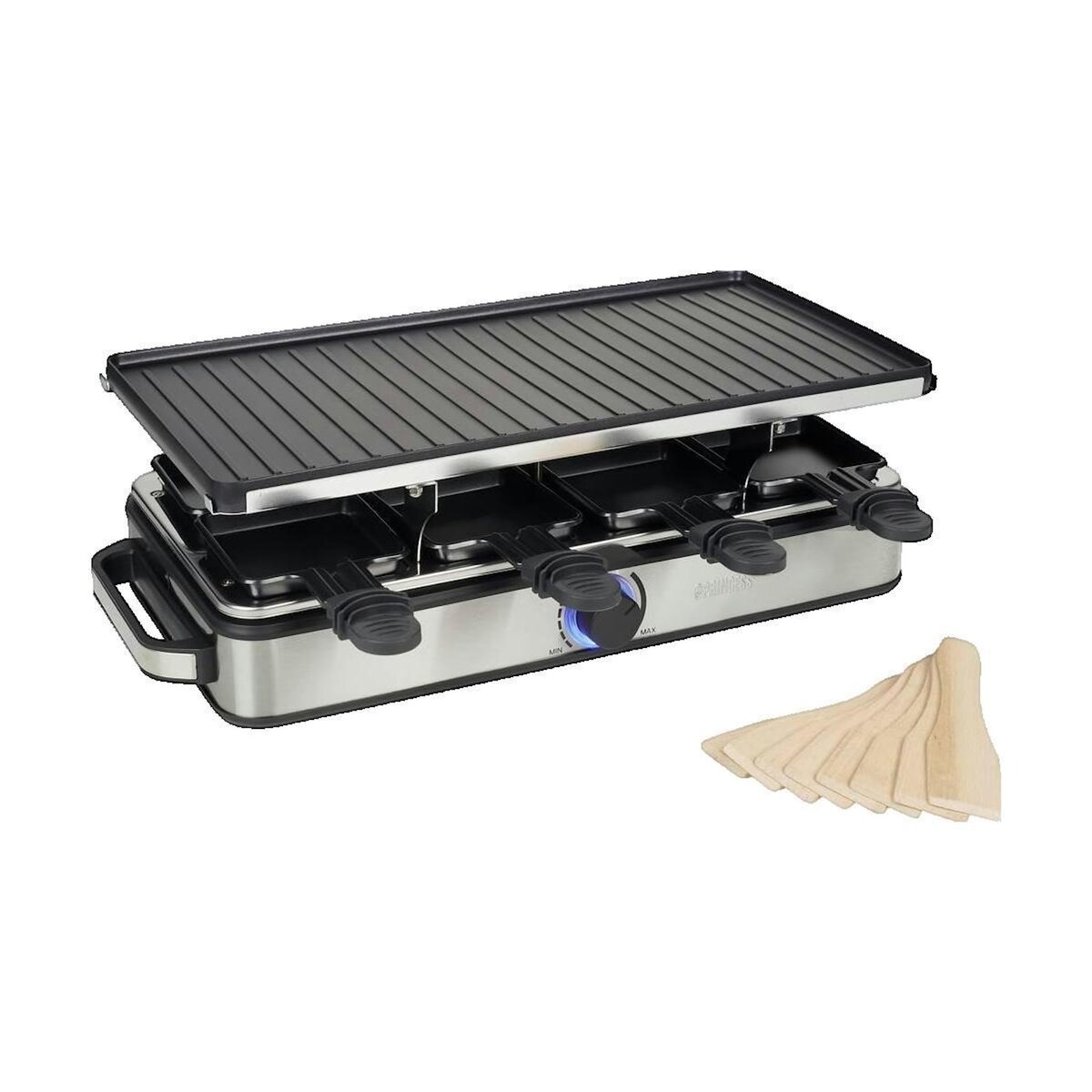 Rue Princesse Raclette Princess Grill Deluxe 1400 W Noir et Argenté