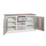Voir la diapositive 2 : ATMOSPHERA Buffet en bois Aleria - L. 150 x H. 80 cm - Blanc