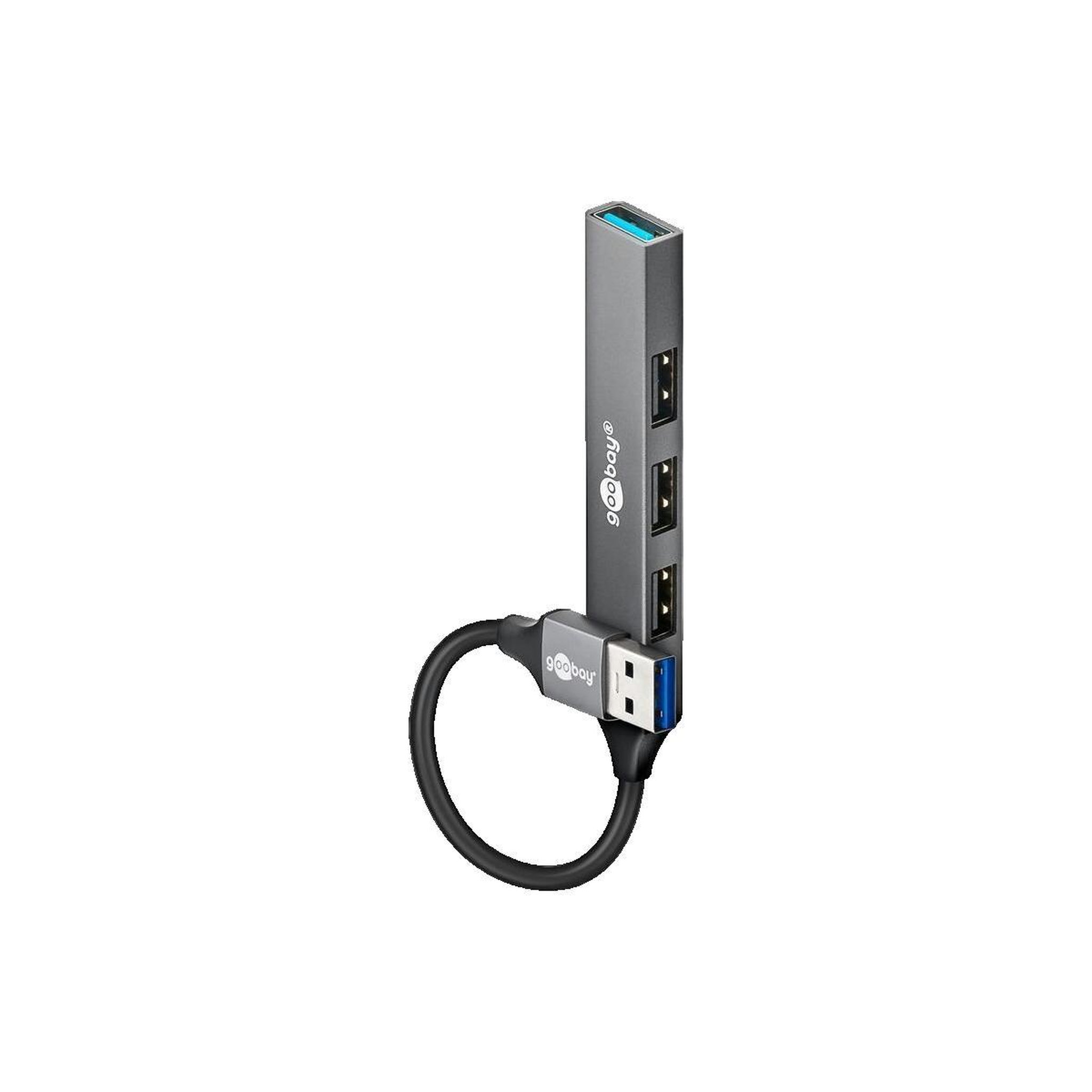 GOOBAY Répartiteur USB Goobay 4040849744563 Slim Gris clair