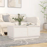 VIDAXL Table basse Blanc 80x50x35 cm Bois massif de pin
