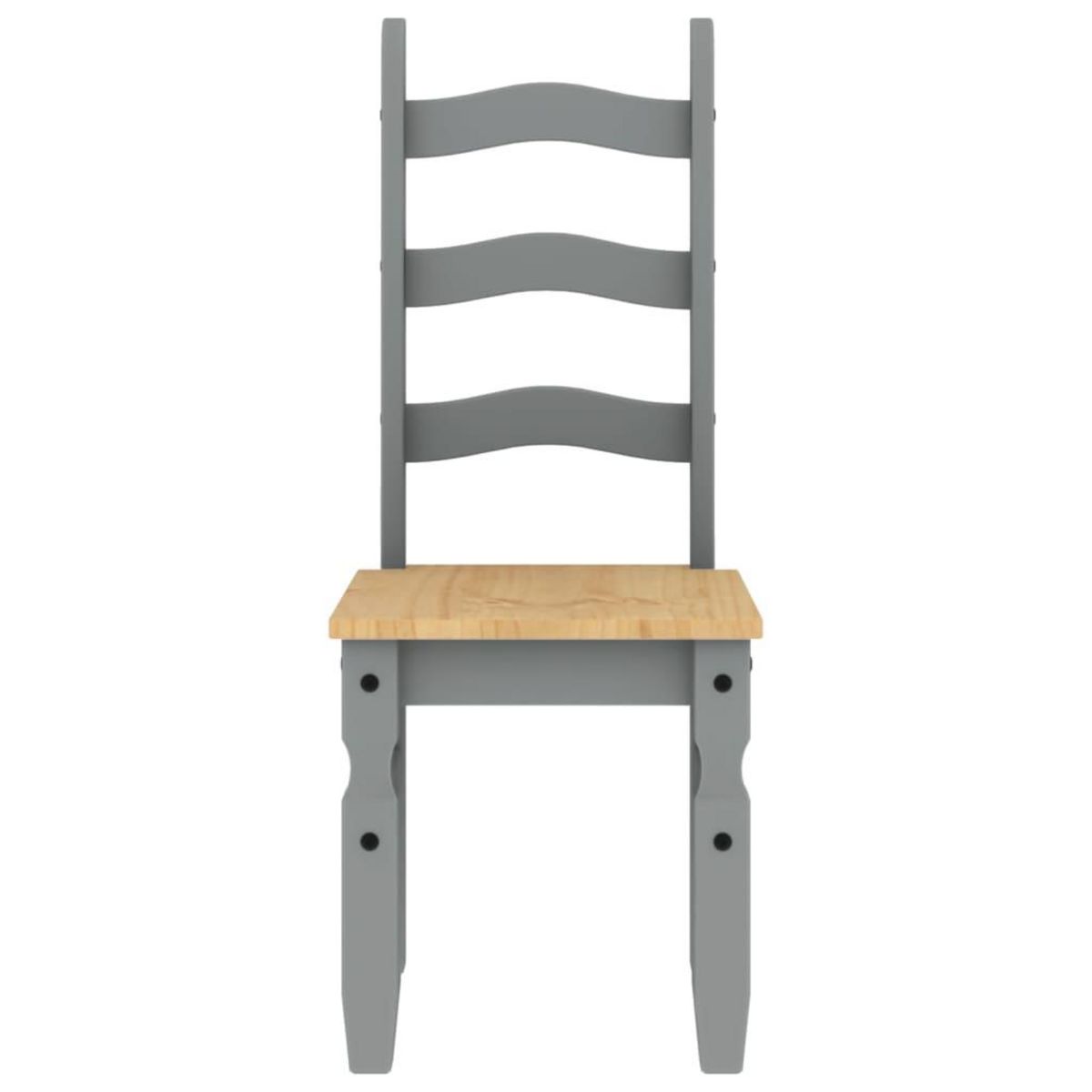 VIDAXL Chaises a manger lot de 2  gris bois massif de pin